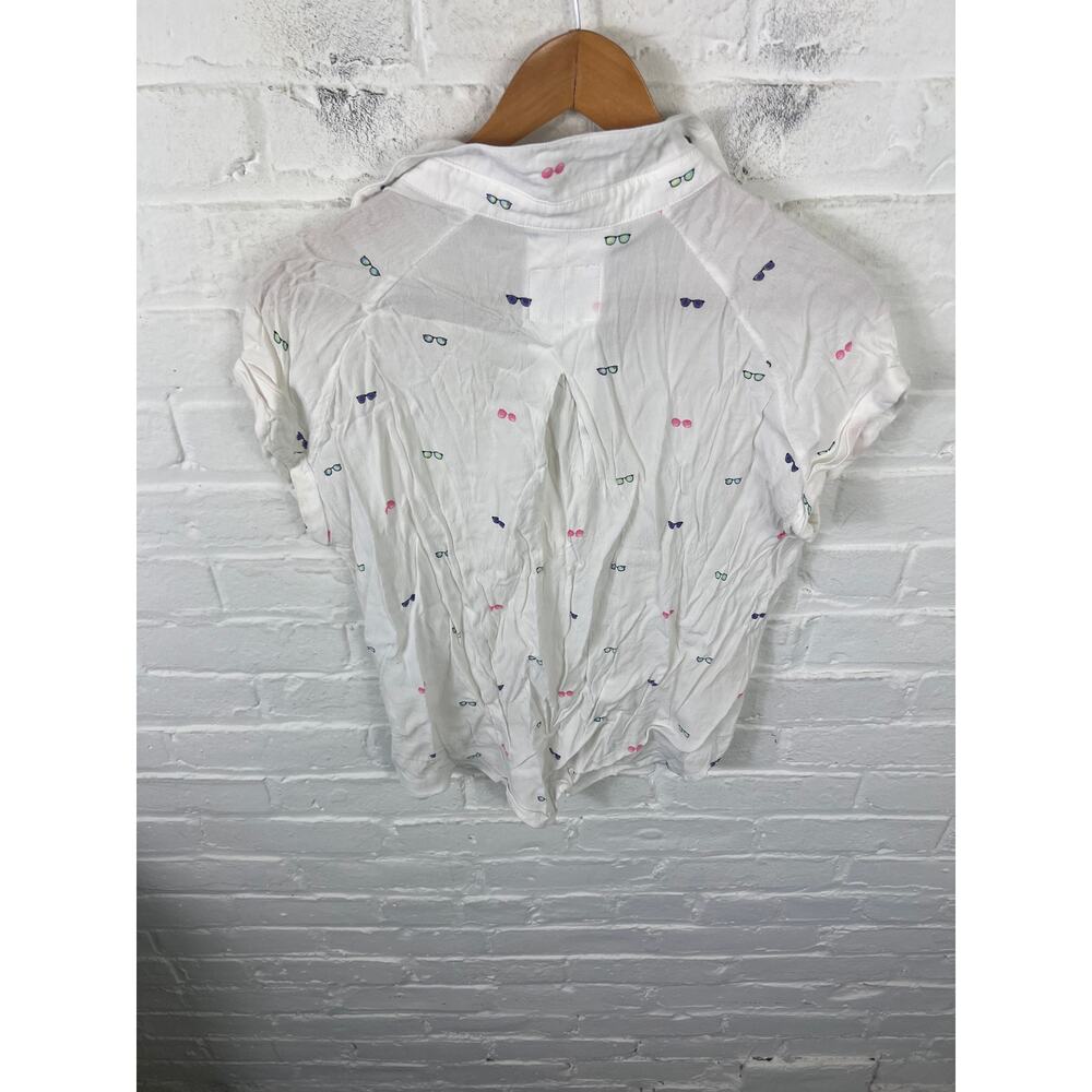 Rails Women's Button-Up Whitney Shirt Sunglasses Novelty Print White Size M - Picture 4 of 5